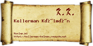 Kellerman Kálmán névjegykártya