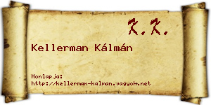 Kellerman Kálmán névjegykártya